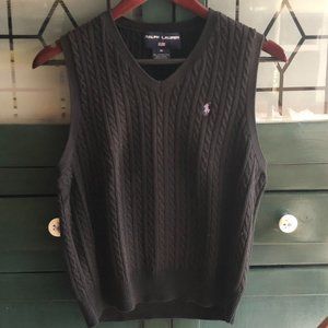 Ralph Lauren Black "Polo Sport" Cable Knit Vest